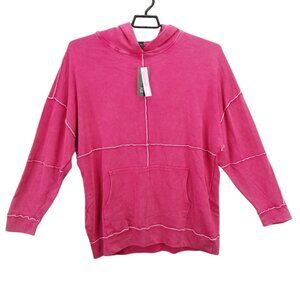 Womens Wild Fable Pink Seamed Pullover French Terry Hoodie Sweatshirt Size XXL